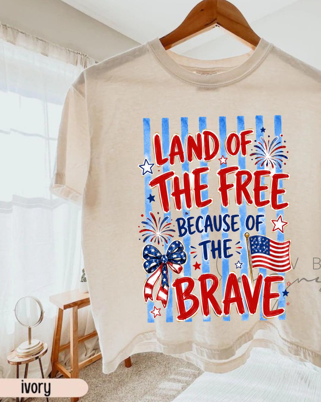 Land of the Free Because of the Brave Comfort Colors Crop Top | Patriotic Fourth of July Shirt | Military Support Tee __etsy:8117528772