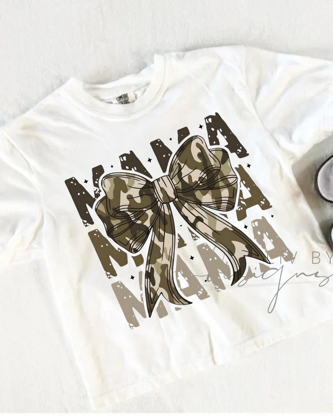 Mama Camo Bow Crop Tee | Comfort Colors __etsy:8043110570
