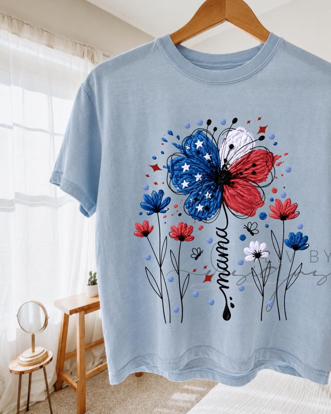 Mama Floral USA Graphic Crop Top | Comfort Colors Patriotic Mama Cropped T-shirt __etsy:8035182102