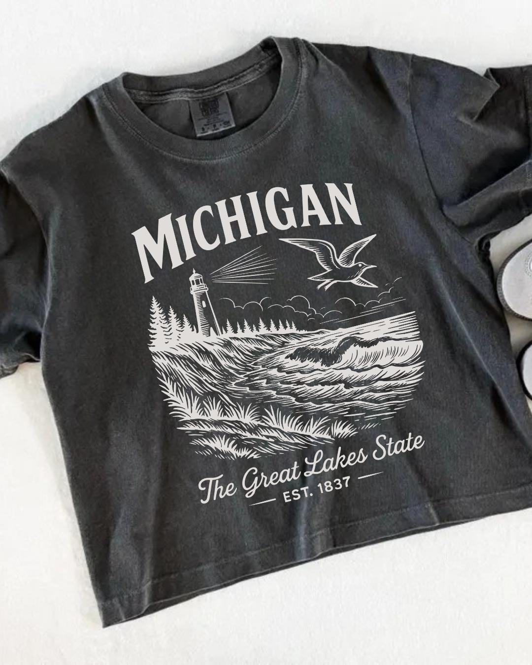 Michigan Great Lakes State Crop Tee | Comfort Colors Tee __etsy:8091047099