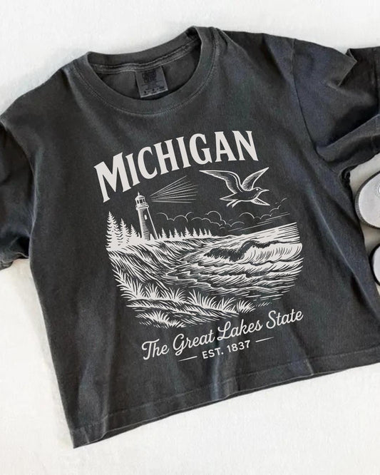 Michigan Great Lakes State Crop Tee | Comfort Colors Tee __etsy:8091047099
