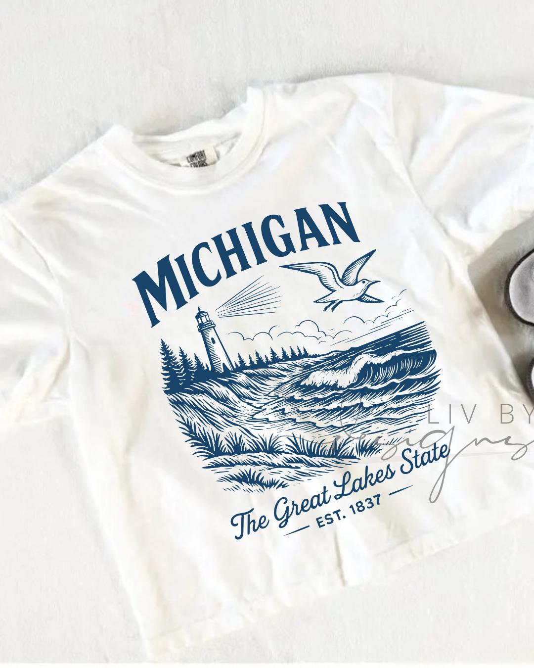 Michigan Great Lakes State Crop Tee | Comfort Colors Tee __etsy:8091047093
