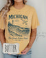 Michigan Nature Graphic Tee | Comfort Colors, Rustic Outdoors Shirt Michigan summer nights at the bonfire tee
