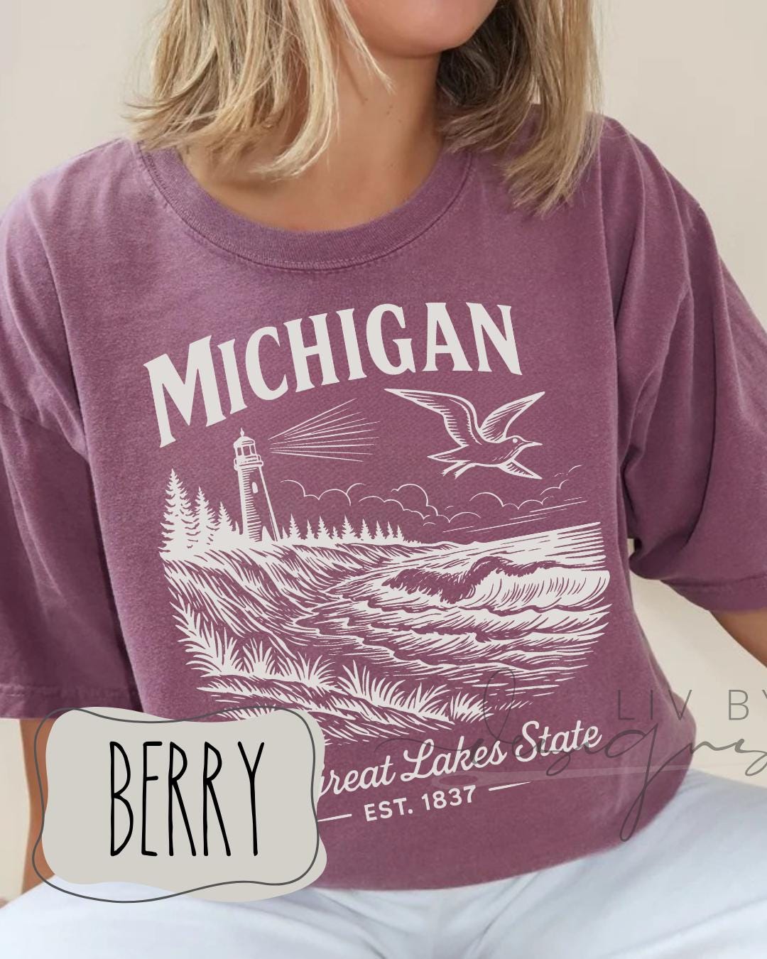 Michigan Nature Graphic Tee | Comfort Colors, Rustic Outdoors Shirt Michigan summer nights at the bonfire tee