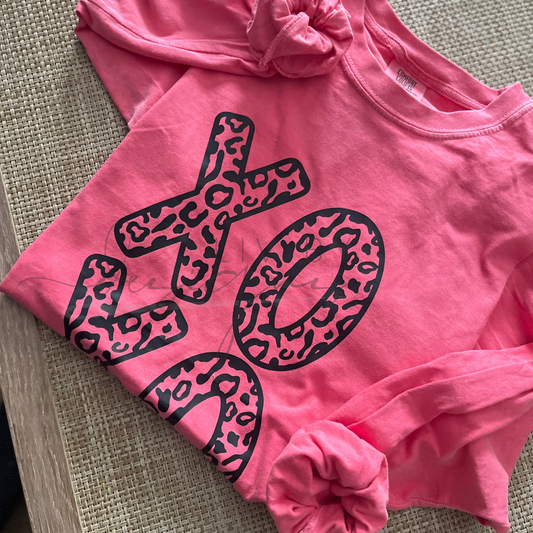 XOXO Valentine Shirt | Valentines Day Long Sleeve | Leopard XO Shirt | Comfort Colors Long Sleeve | Valentine Outfit