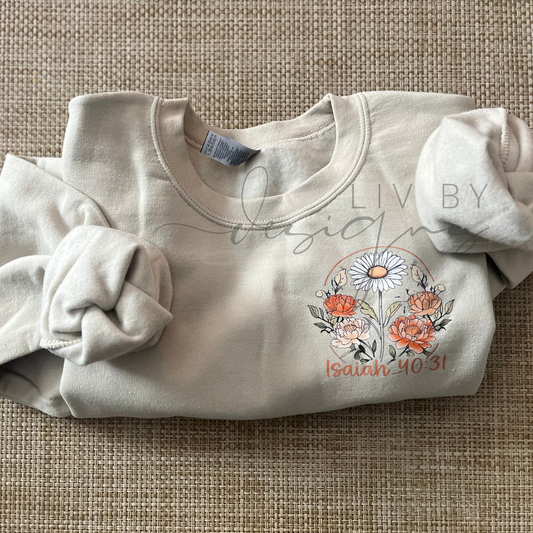 In the Waiting God Is Working | Christian Sweatshirt | Faith Based Crewneck | Bible Verse Sweatshirt | Isaiah 40:31