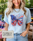 Patriotic Butterfly Shirt | Comfort Colors 1717 | Fourth of July Butterfly Tee | Coquette Americana Graphic Shirt __etsy:8112883852