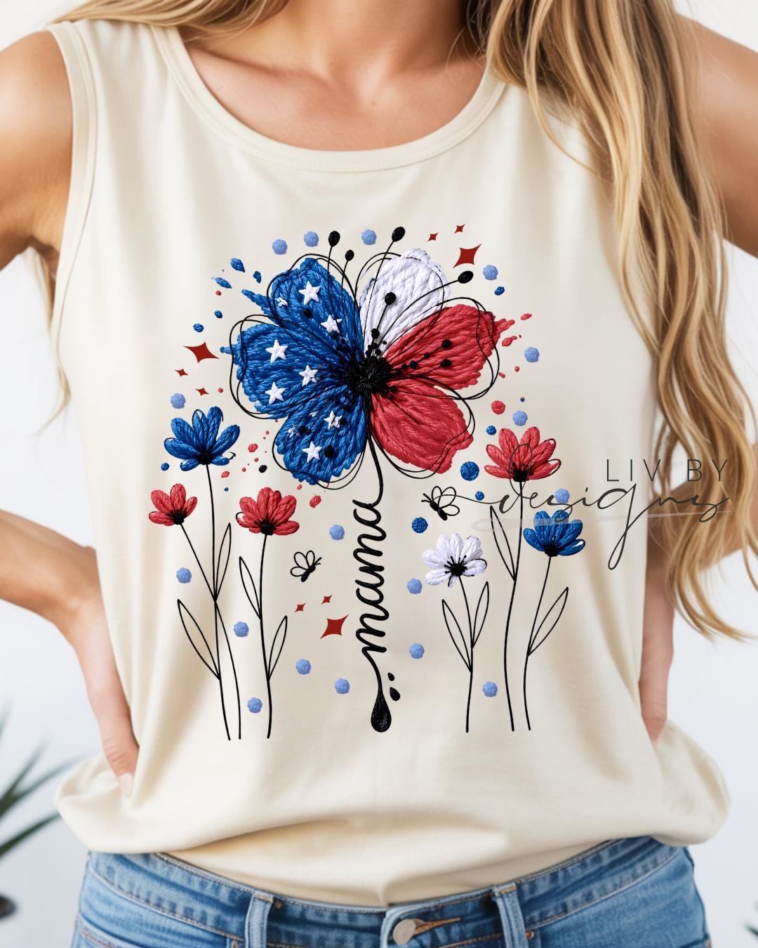 Patriotic Floral Mama Tank |  Comfort Color Tank __etsy:8045665720