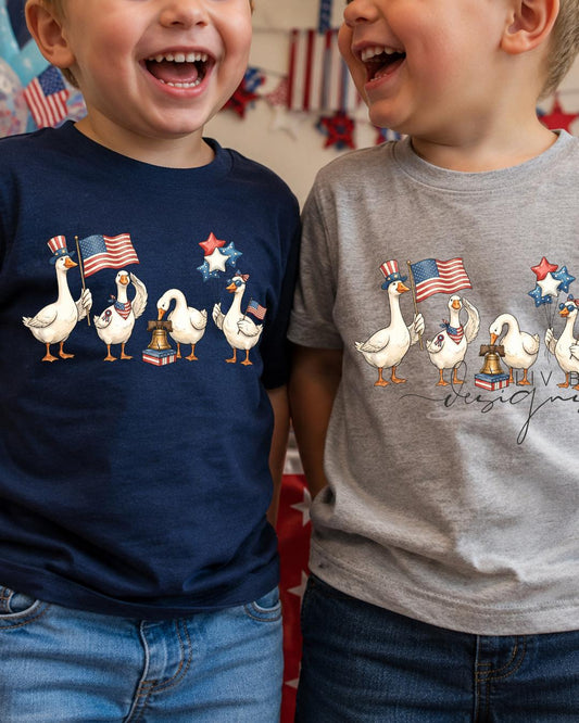 Patriotic Goose Kids Shirt | Funny Fourth of July Toddler Tee | Americana Farm Animal Shirt __etsy:8160487851