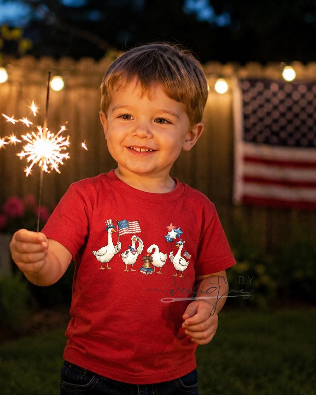 Patriotic Goose Kids Shirt | Funny Fourth of July Toddler Tee | Americana Farm Animal Shirt __etsy:8160487607