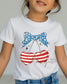 Patriotic Heart Cherries Kids Shirt | Fourth of July Toddler Tee | Coquette Americana Cherry Bow Shirt __etsy:8160590221