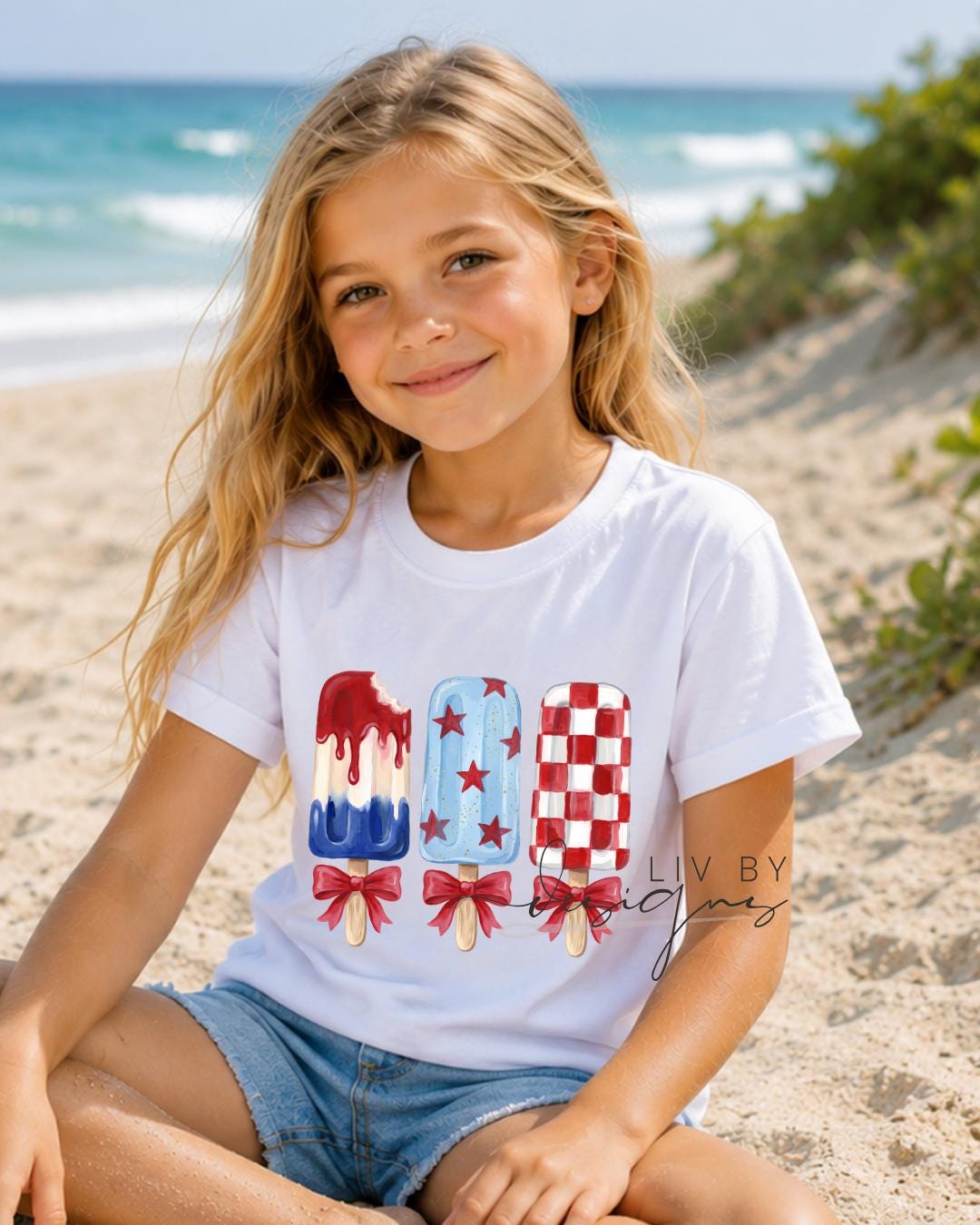 Patriotic Popsicle Toddler Tee | 4th of July Kids Shirt | Red White & Blue Summer Graphic Tee __etsy:8160451727