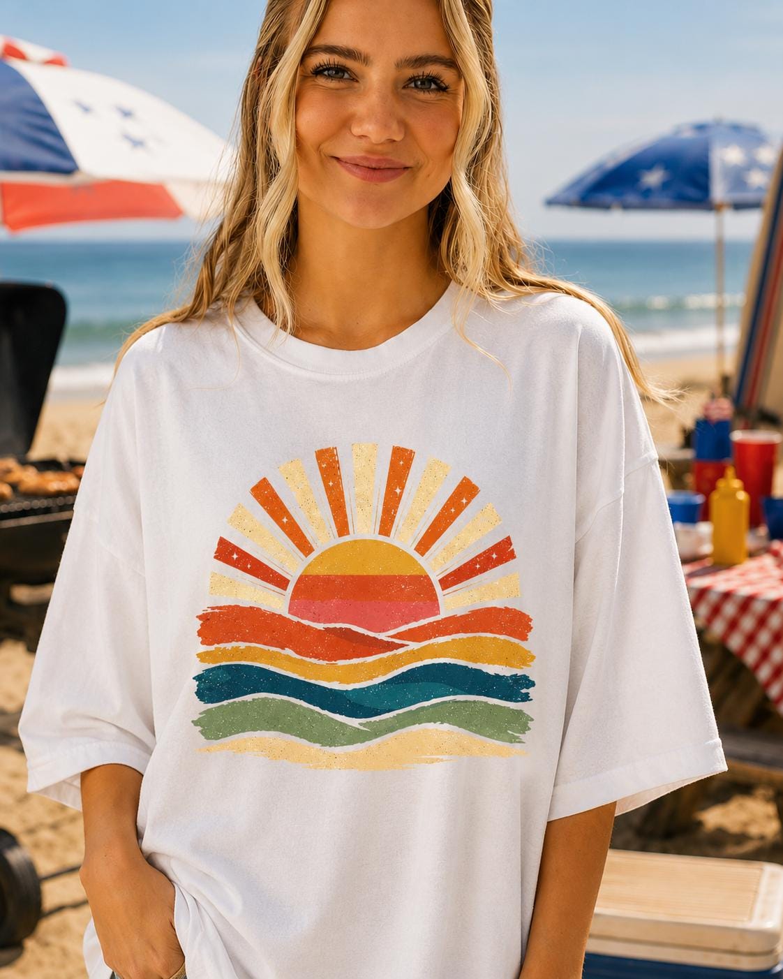 Retro Sunset Comfort Colors Tee __etsy:8045878004