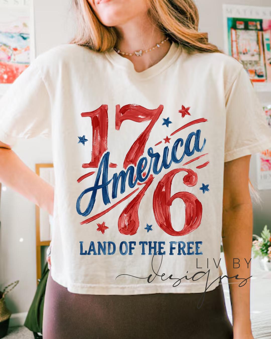 1776 Retro USA Crop Top | Comfort Colors Patriotic 4th July Tee __etsy:8117367594