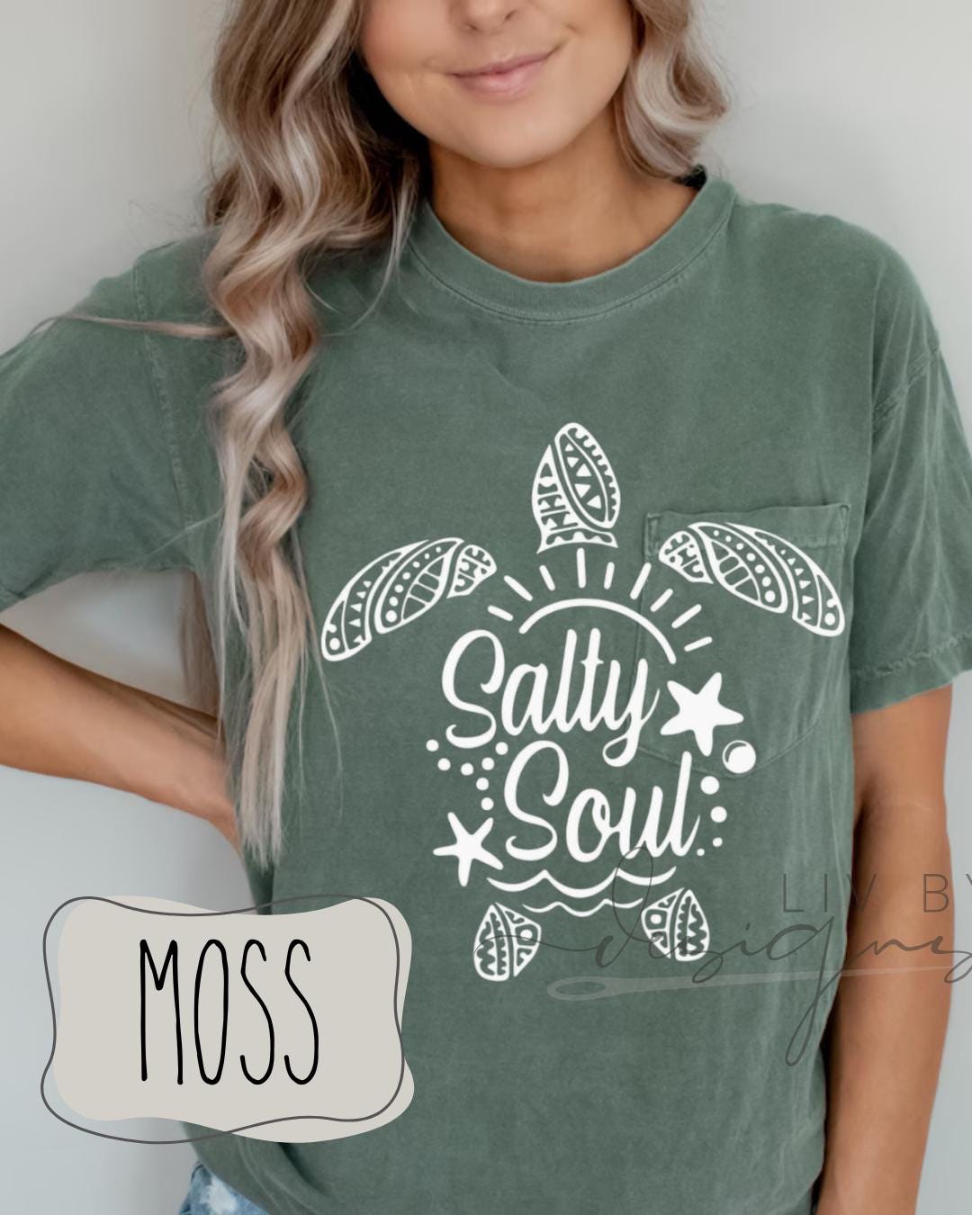 Salty Soul Summer Shirt, comfort colors | Summer Boating Graphic Tee, Salty soul turtle loving tee