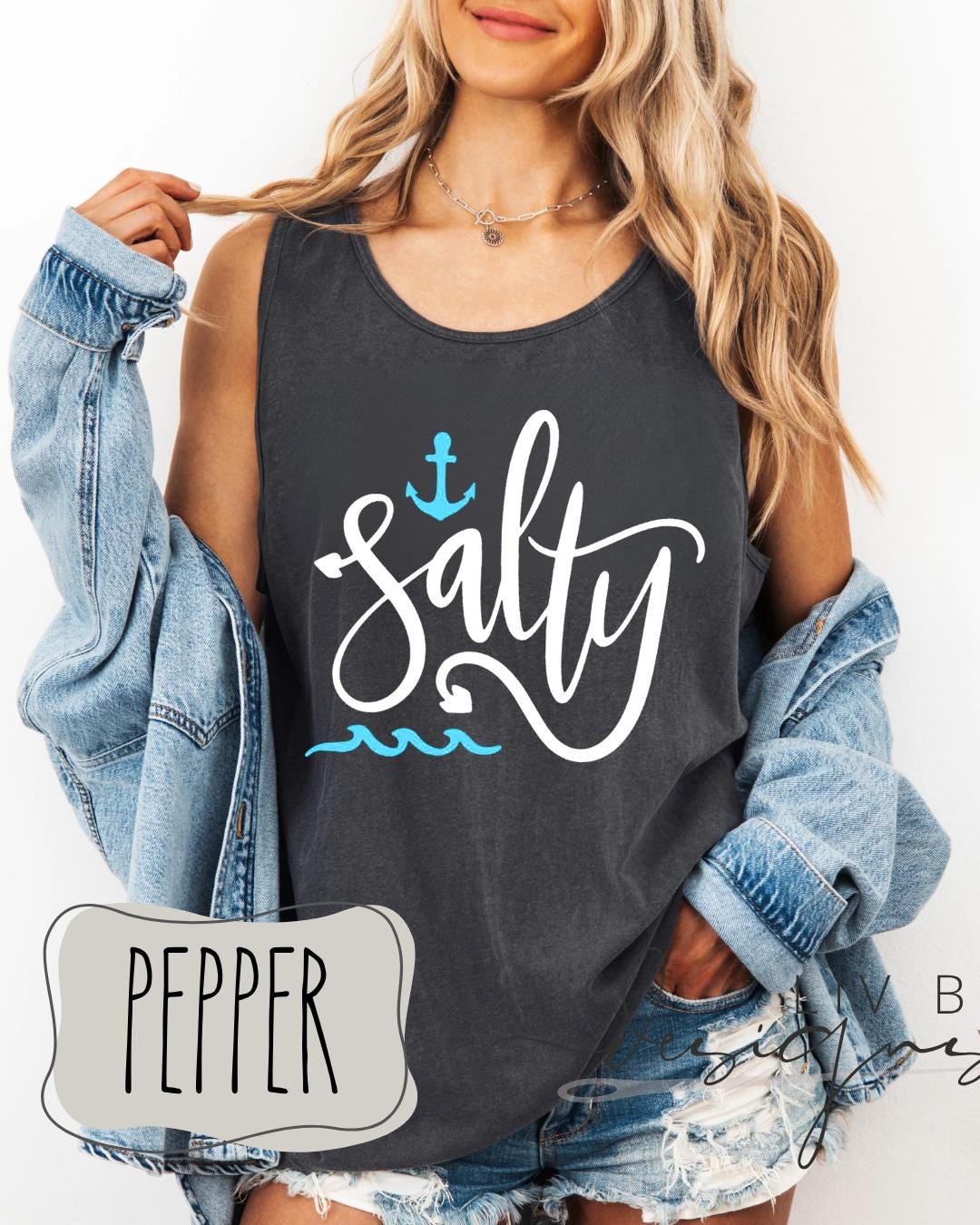 Salty Summer Comfort Colors Tank | Summer Boating Graphic Tank, Bright Salty Tank, Relaxing Beach Fit