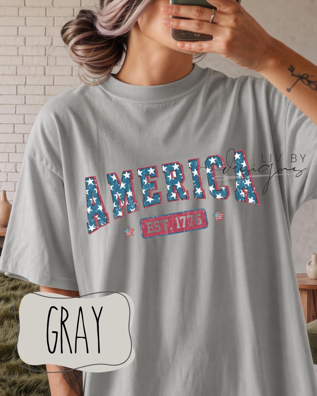 Stars and Stripes American Graphic Tee | Comfort Colors Patriotic  USA 250th anniversary T-Shirt for the 4th of July __etsy:8037188880