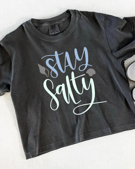 Stay Salty Cropped Tee | Comfort Colors Tee __etsy:8043163718