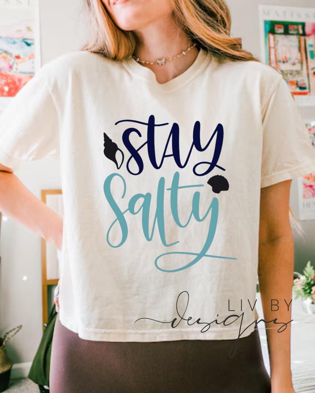 Stay Salty Cropped Tee | Comfort Colors Tee __etsy:8091075713