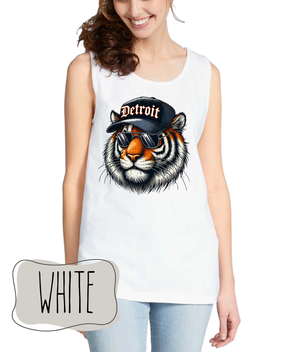 Detroit Baseball-Inspired Tiger Head |  Unisex Tank Top, Perfect for Summer, Sports Fans, Casual Wear, Gift for Him/Her, Outdoor Activities | Detroit Baseball Fans