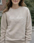 Teacher Embroidered Pullover, Trendy Appreciation Gifts, Teacher Name Crew Personalized, Back to School Wear