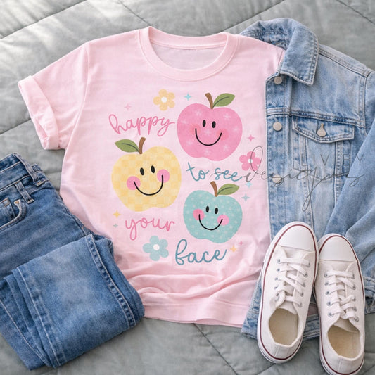 Teacher Tee Comfort Color  | Matching Bestie Teacher Tees, Teacher Appreciation Gift for Elementary Teacher, Happy to see you first day