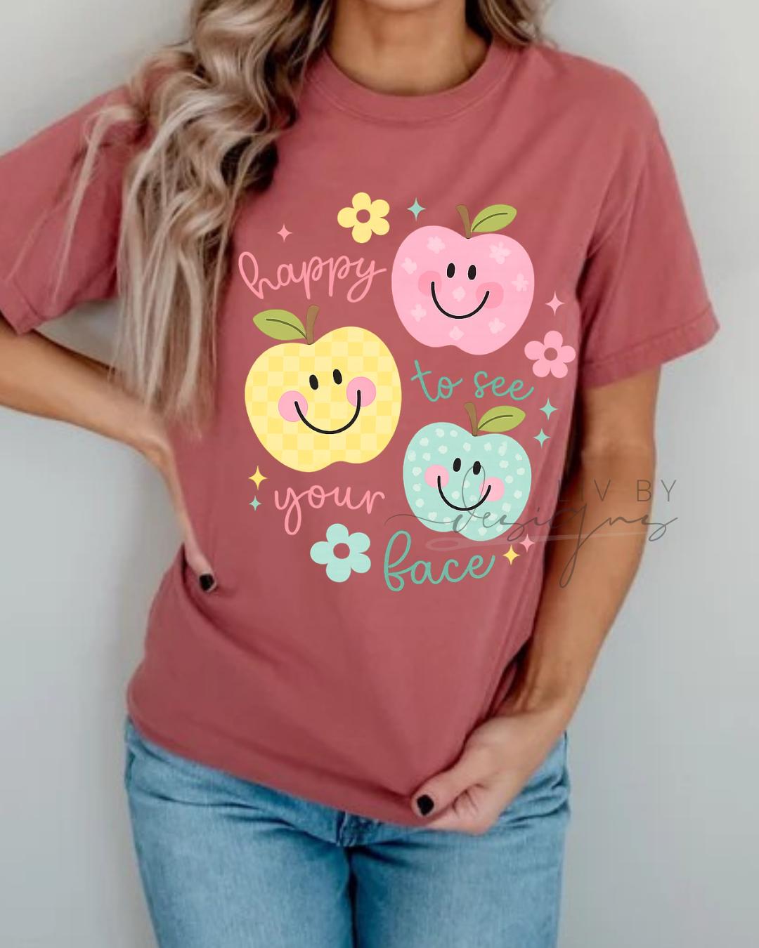 Teacher Tee Comfort Color  | Matching Bestie Teacher Tees, Teacher Appreciation Gift for Elementary Teacher, Happy to see you first day