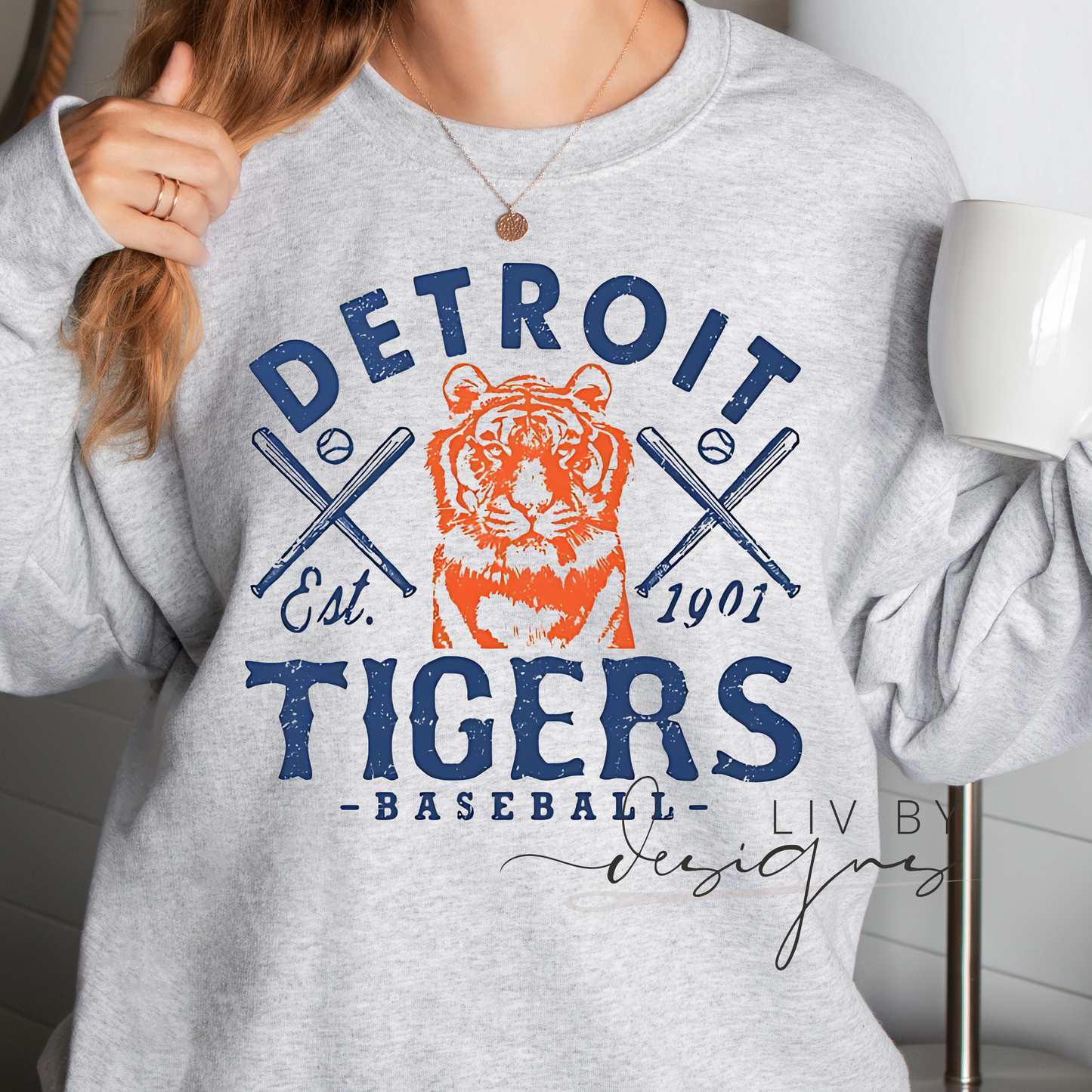 Detroit Baseball Crewneck | DTF Transfer Detroit Tigers Fan Shirt | Vintage Baseball Crew | Unisex Game Day Sweatshirt