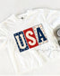 USA Comfort Colors Cropped Tee | Block Letters USA Graphic __etsy:8165253995
