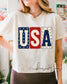 USA Comfort Colors Cropped Tee | Block Letters USA Graphic __etsy:8165254115