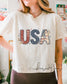 USA retro Stars and Stripes Graphic Crop Top | Comfort Colors Patriotic 250th Anniversary Cropped T-shirt for the 4th of July __etsy:8153550753