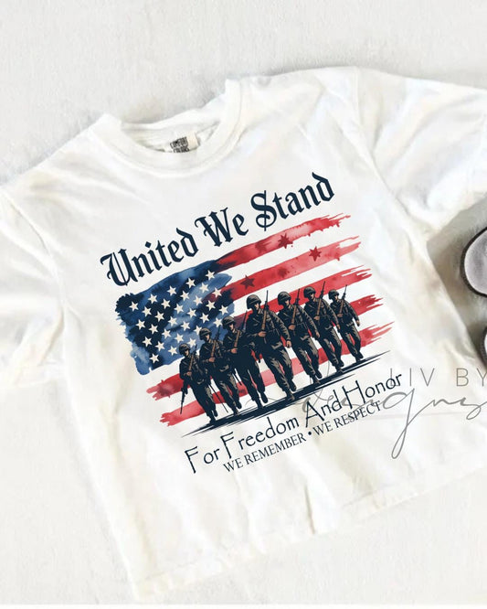 United We Stand Comfort Colors Crop Top | Patriotic Military Shirt | Veteran Support Tee __etsy:8165296001