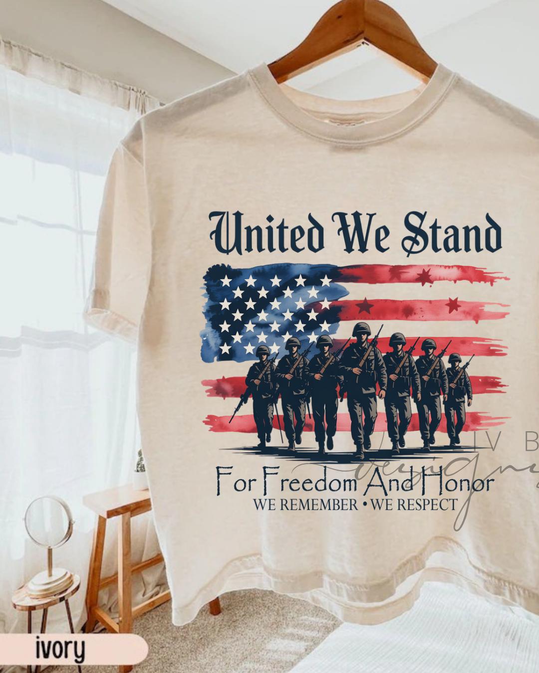 United We Stand Comfort Colors Crop Top | Patriotic Military Shirt | Veteran Support Tee __etsy:8117388440