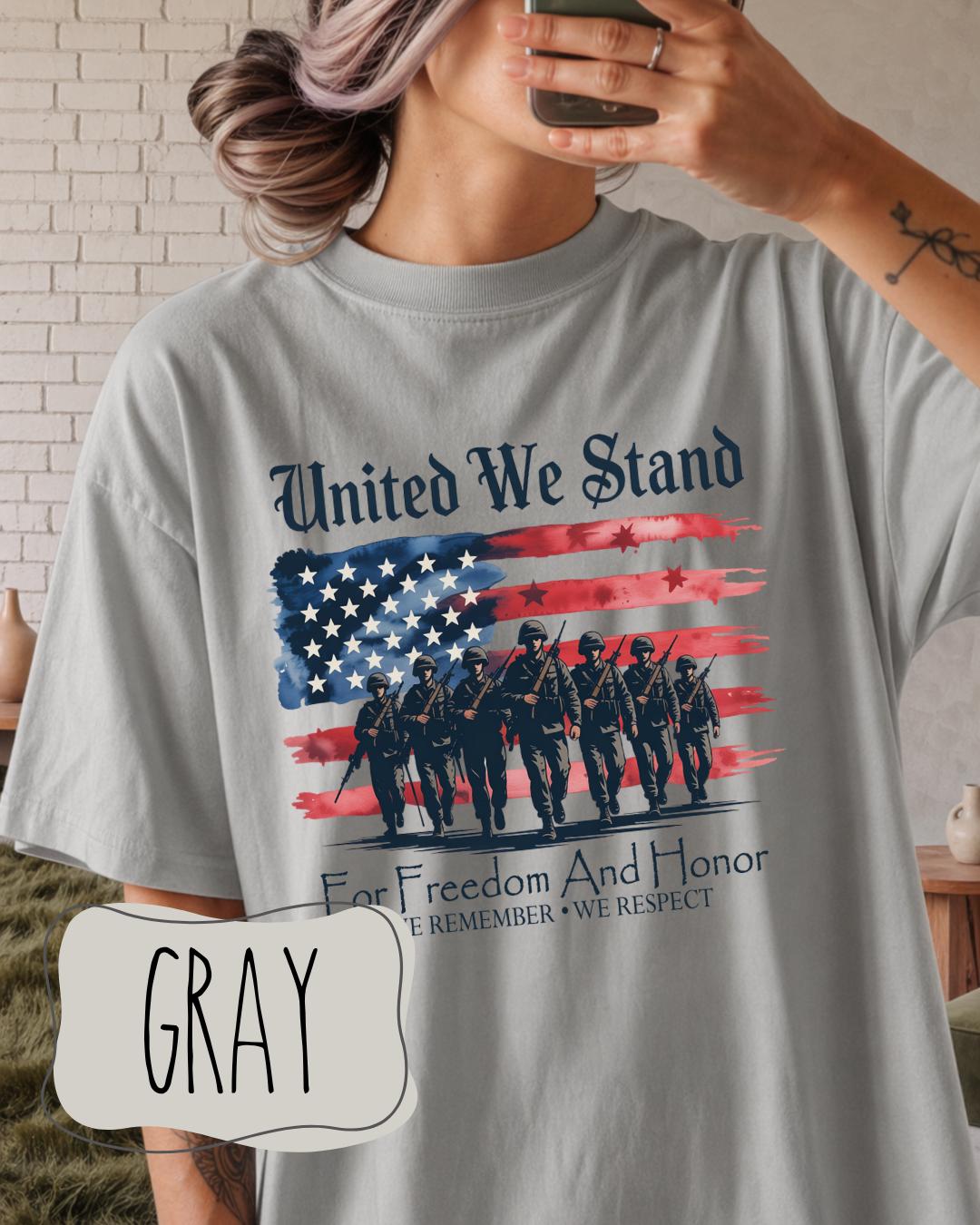 United We Stand Patriotic Shirt | Military Appreciation Tee | Veteran Tribute Shirt __etsy:8117297724