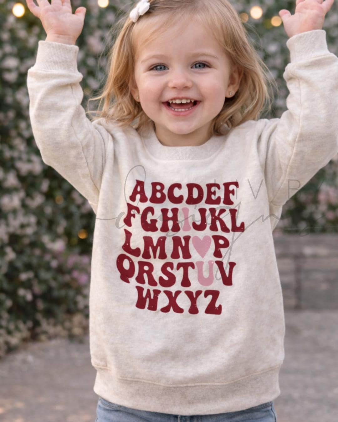 Valentines Day Toddler Sweatshirt, Alphabet Love Toddler Crewneck, Rabbit Skins Valentine Shirt, Cute Valentine Outfit, Toddler Gift