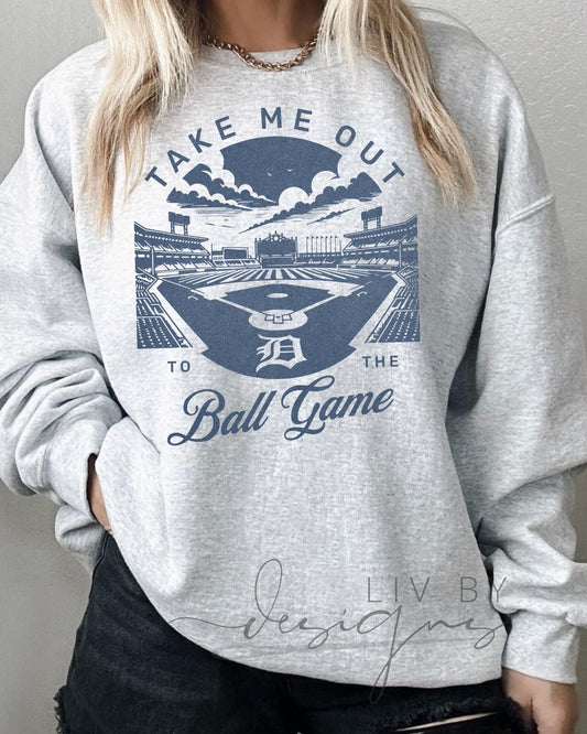 Vintage Baseball Stadium Sweatshirt | Detroit Baseball Fan Pullover