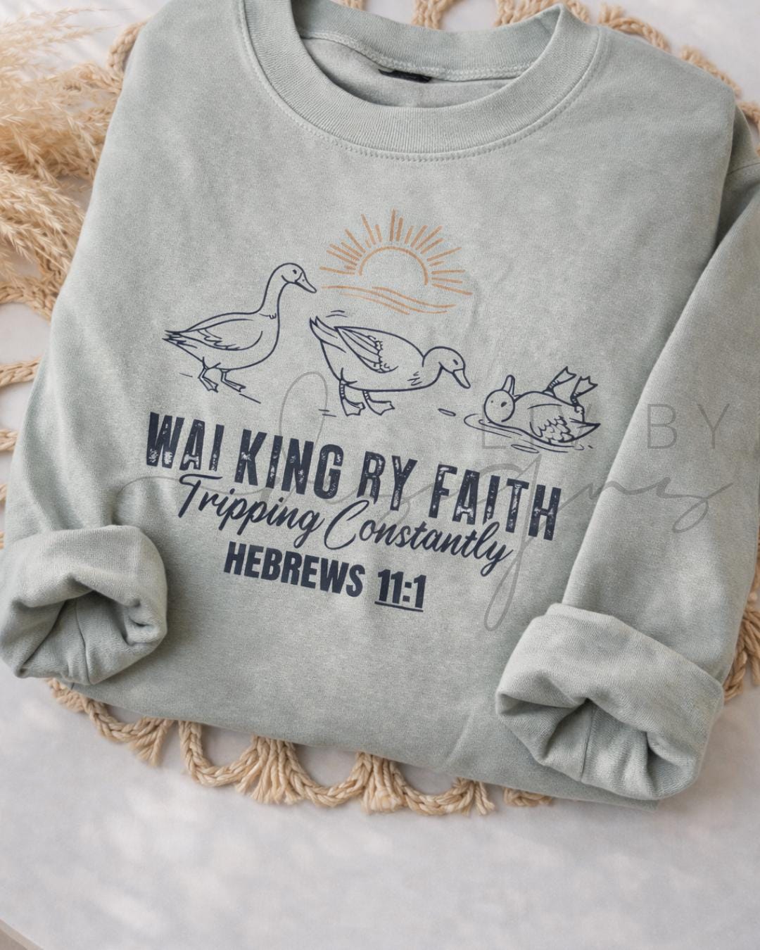 Walking by Faith Sweatshirt, Christian Gildan Crewneck, Hebrews 11:1 Sweatshirt, Faith Based Christian Apparel, Modern Christian Crew