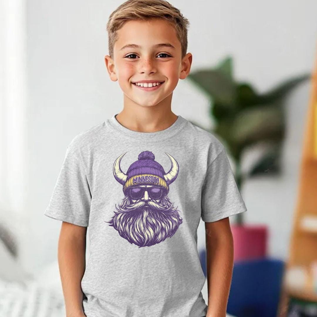 Jerzees youth ash t-shirt with Minnesota sports design