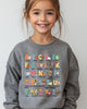 Christian Toddler Alphabet Crewneck – Faith-Based DTF Sweatshirt | Rabbit Skins Bible ABC Shirt | Religious Kids Pullover