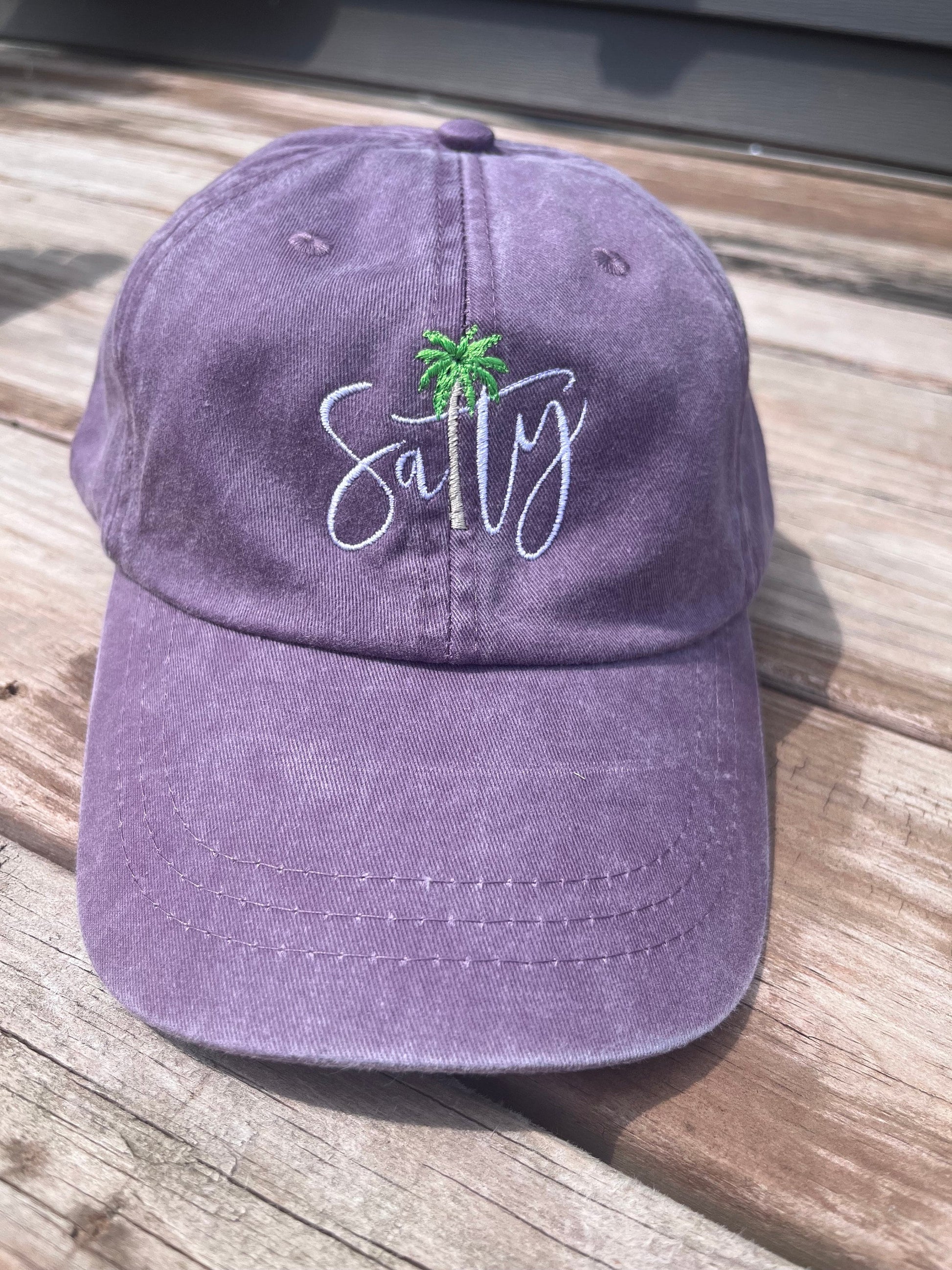 Embroidered Palm Tree Hat | Salty Vintage Cotton Dad Cap (etsy image id: 5092987882)