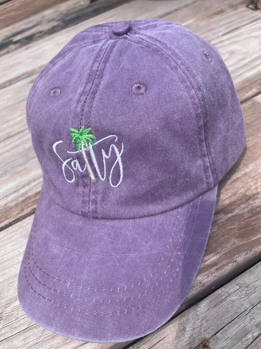Embroidered Palm Tree Hat | Salty Vintage Cotton Dad Cap (etsy image id: 5141214707)