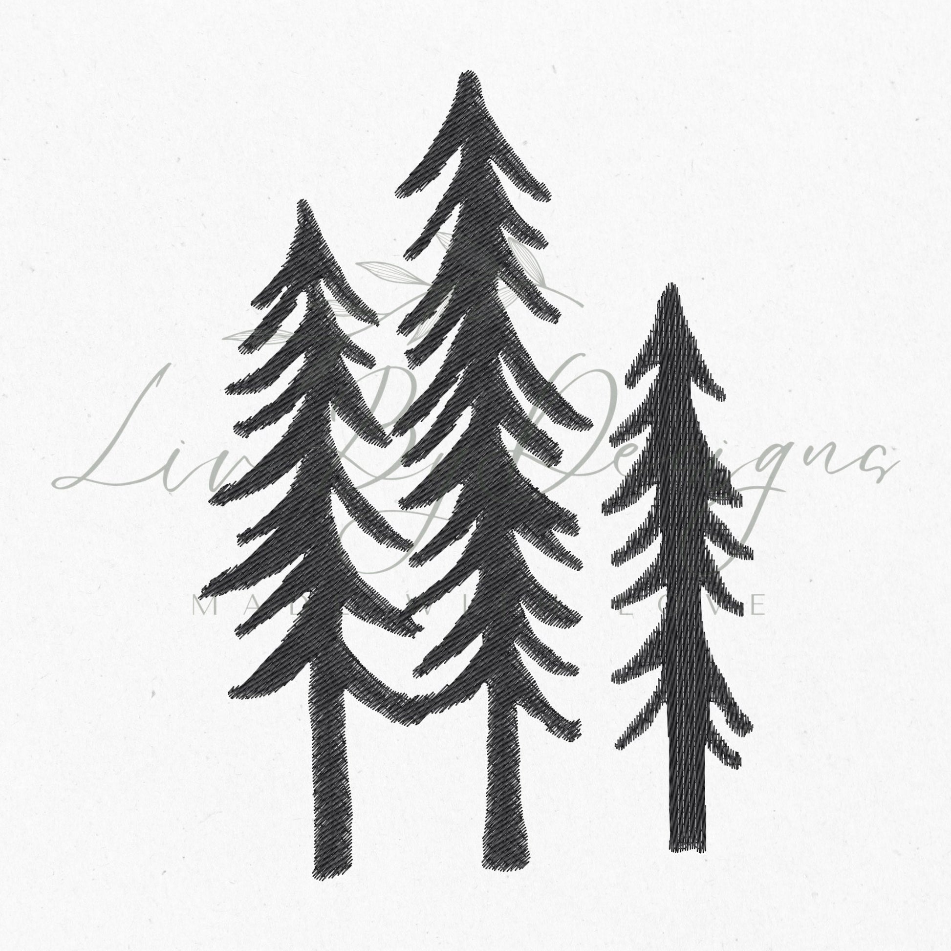Tall Trees Embroidery Design – Forest Tree File (Digital Download) (etsy image id: 5147321070)