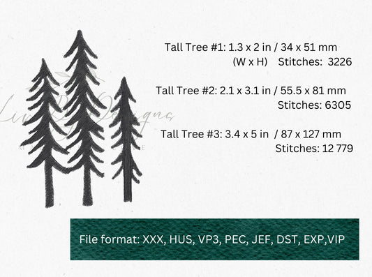 Tall Trees Embroidery Design – Forest Tree File (Digital Download) (etsy image id: 5147322344)