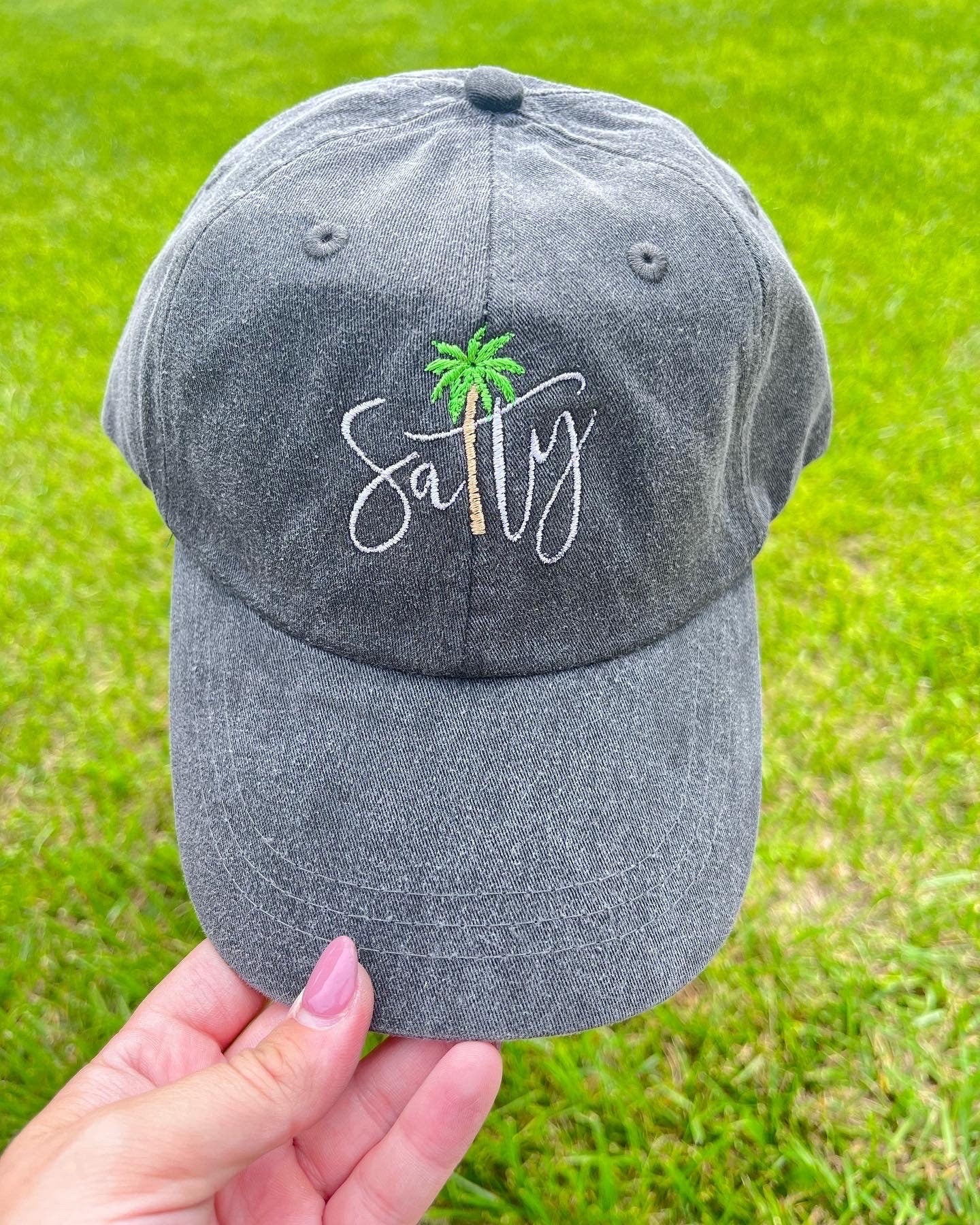 Embroidered Palm Tree Hat | Salty Vintage Cotton Dad Cap (etsy image id: 5170728017)