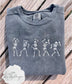 Five dancing skeletons embroidered sweater // crewneck for Halloween lovers