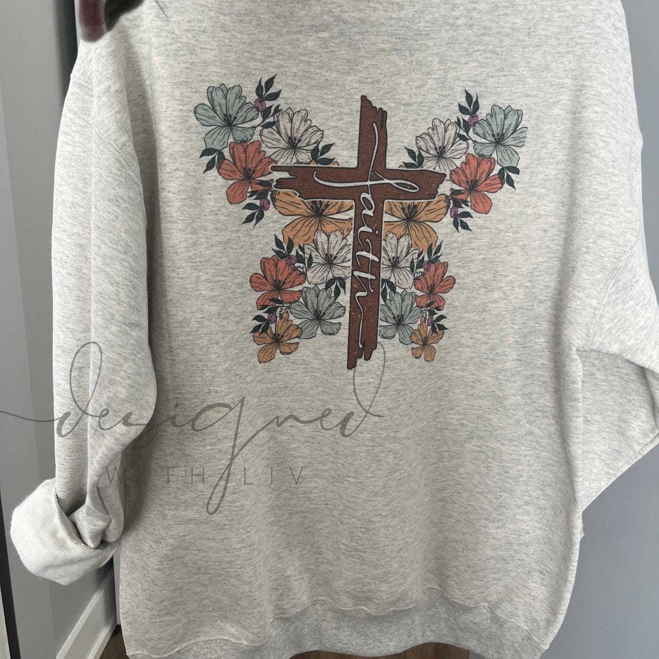 Faithful Butterfly attire | Faith Cross and Butterfly pullover, t-shirt, or long sleeve | Crewneck for the Faithful | Dye Sublimated Cross Apparel | God is Faithful Pullover, t-shirt, or long sleeve
