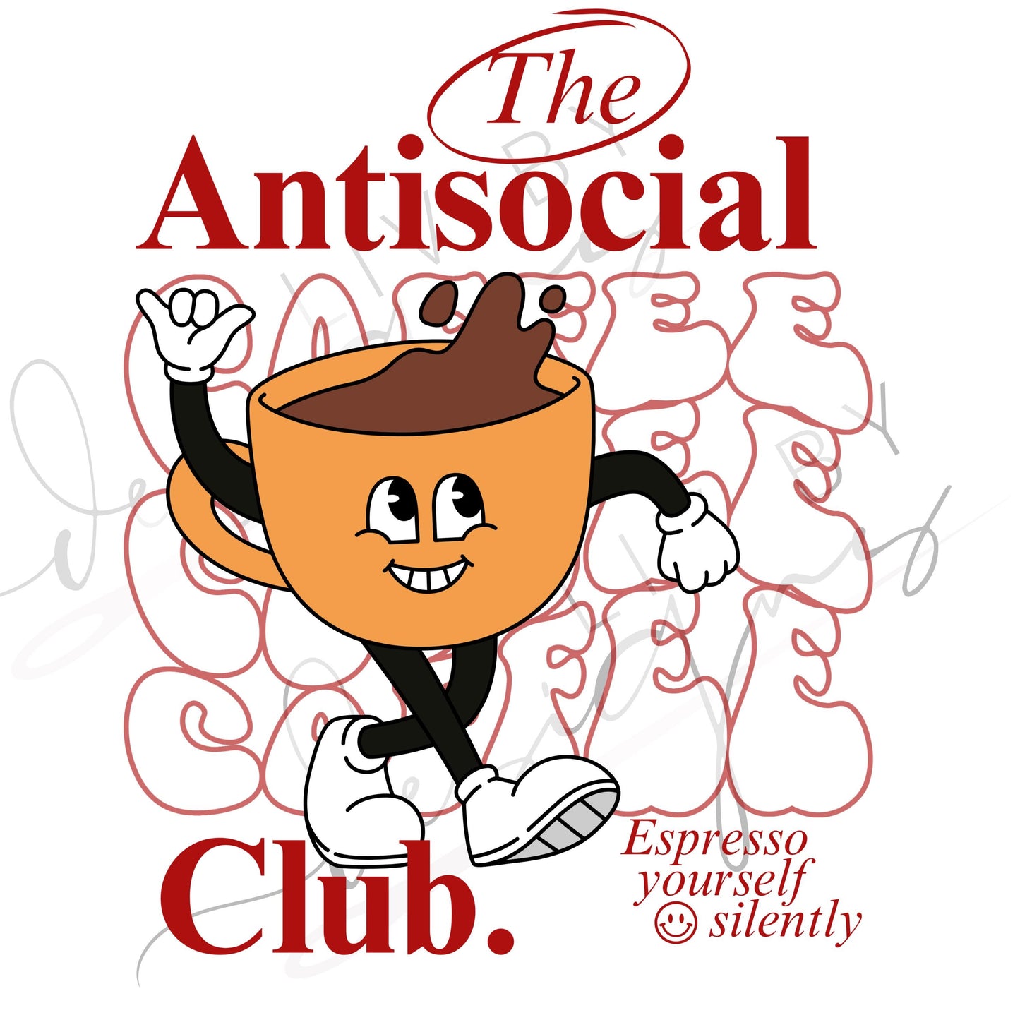 Retro Antisocial Coffee Club PNG Image (Digital Download) (etsy image id: 6531312418)
