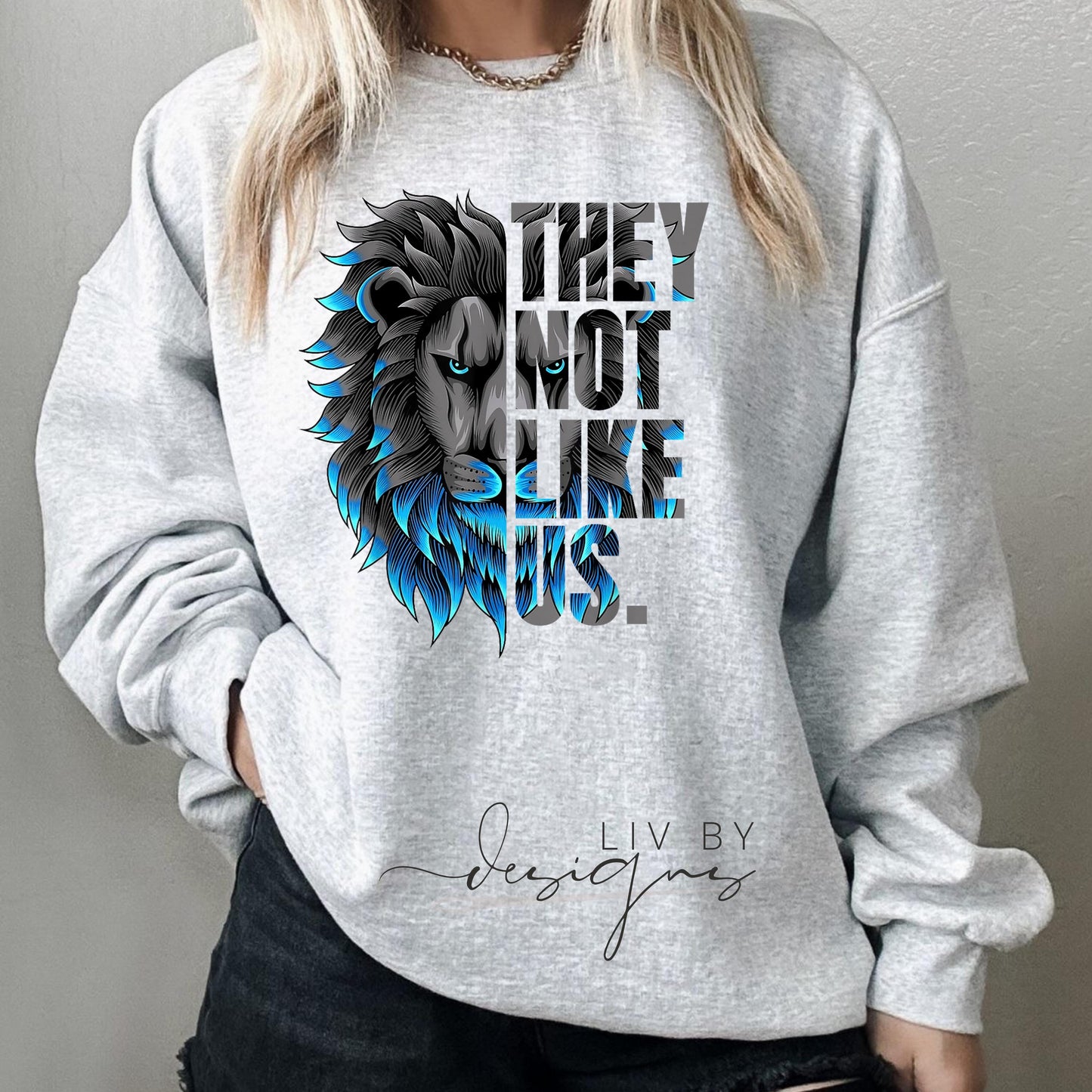 Detroit Football Crewneck | They Not Like Us Lion DTF Design (etsy image id: 6547520030)