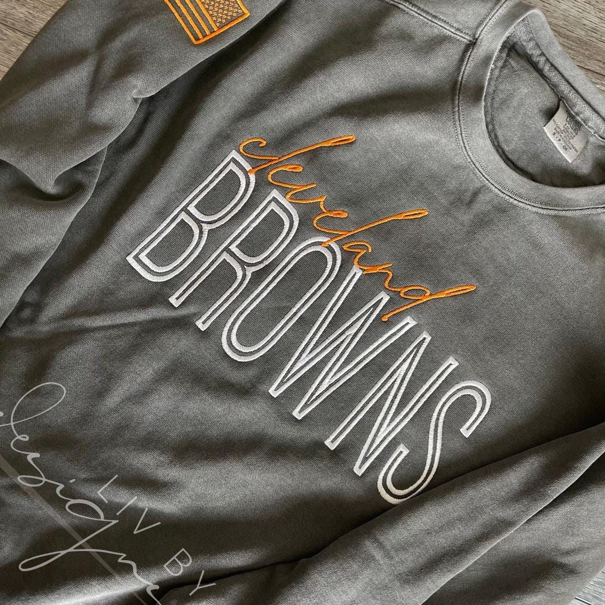 Embroidered Football Team Crewneck | Comfort Colors Pullover (etsy image id: 6566951548)