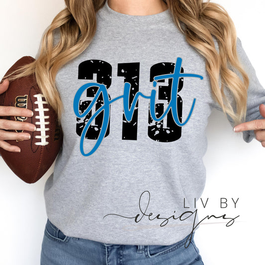 Detroit Lions 313 Grit crewneck (etsy image id: 6597320501)